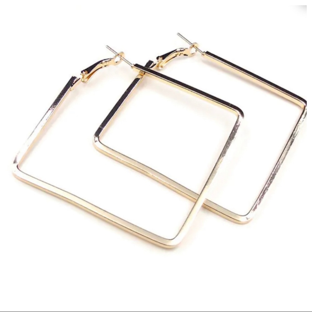 Fabulous fashion Square hoop earrings - Picture 2 of 2
